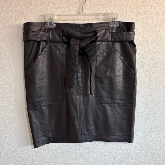Anine Bing Black Leather Laurie Skirt Size L NWT - Picture 5 of 8